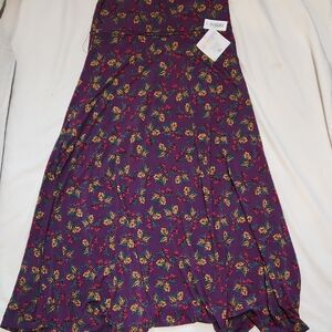 LuLaRoe Purple Floral Maxi Skirt Sz XLrg